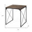 Table de bout carrée en bois massif brun transitionnel de 23 po Gracie Mills