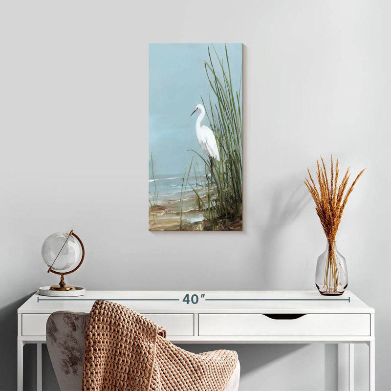 Brampt Island Egret II, 24" H x 12" W