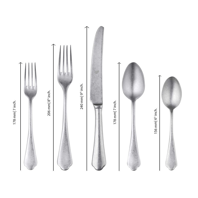 Ensemble de 20 pièces Dolce Vita, Argent étain