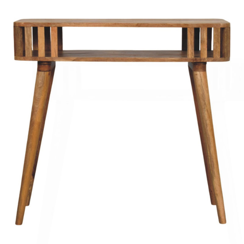 Console à lattes Oak-Ish, 1 tablette ouverte, brun clair