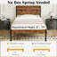 Structure de lit simple en métal avec tête et pied de lit en bois Alicia, lit plateforme rustique industriel avec support en acier robuste, aucun sommier requis, rangement sous le lit, sommier anti-bruit, brun-1830588106-1800070356