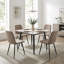 Linen Upholstered Black Steel Frame Dining Chairs-1609093890-1609093891