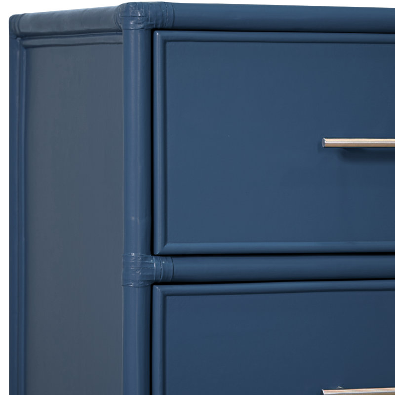 Venice 4 Drawers 54" W Double Dresser, Navy Blue