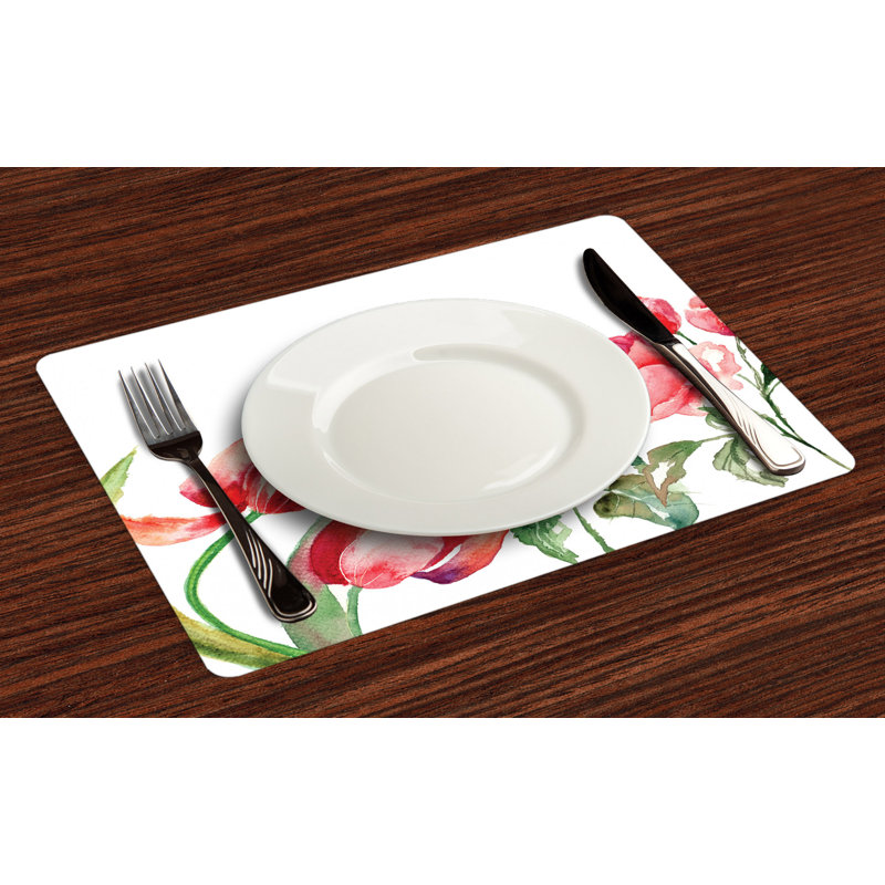 Polyester Floral Rectangle Placemat