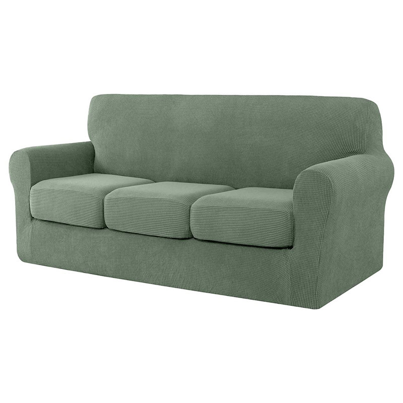 Housse moelleuse pour canapé, Mélange de polyester vert pois