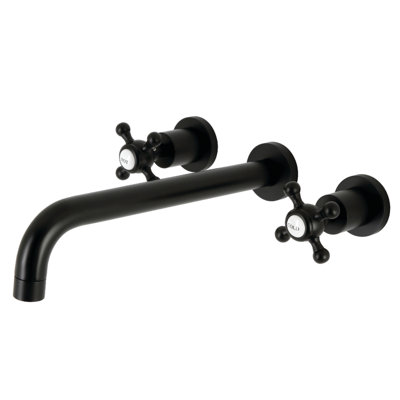 Kingston Brass Manhattan Two-Handle 3-Hole Wall Mount Roman Tub Faucet