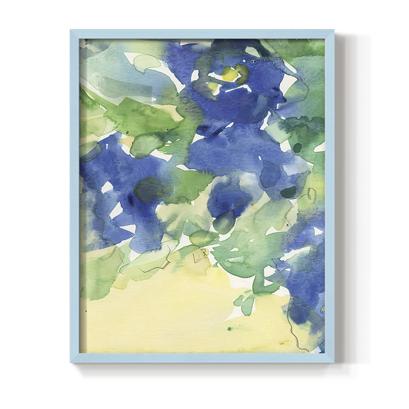 Impression encadrée Fanc circulation Flora III - bois massif, H 15 po x l 12 po, Bleu