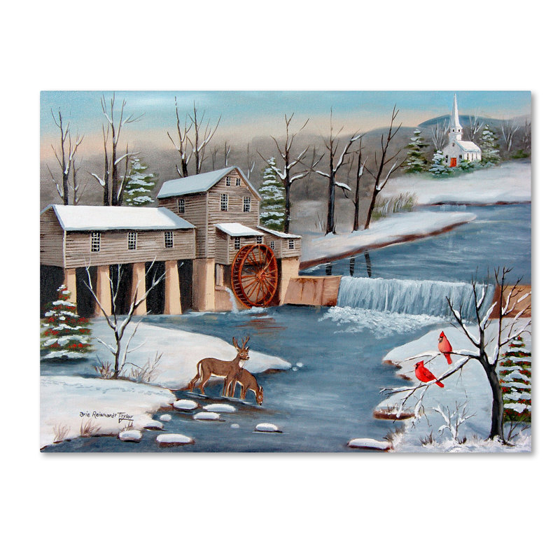«Pigeon Forge In The Winter» de Dugazon, reproduction sur toile tendue, H 14 po x l 19 po
