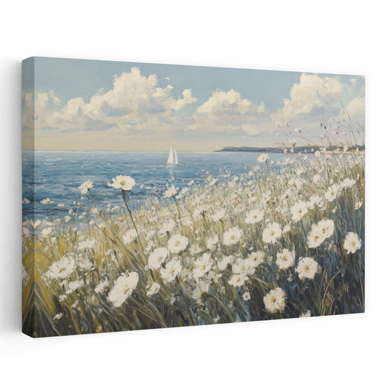 Art contemporain, impression de marguerite, H 24 po x l 36 po