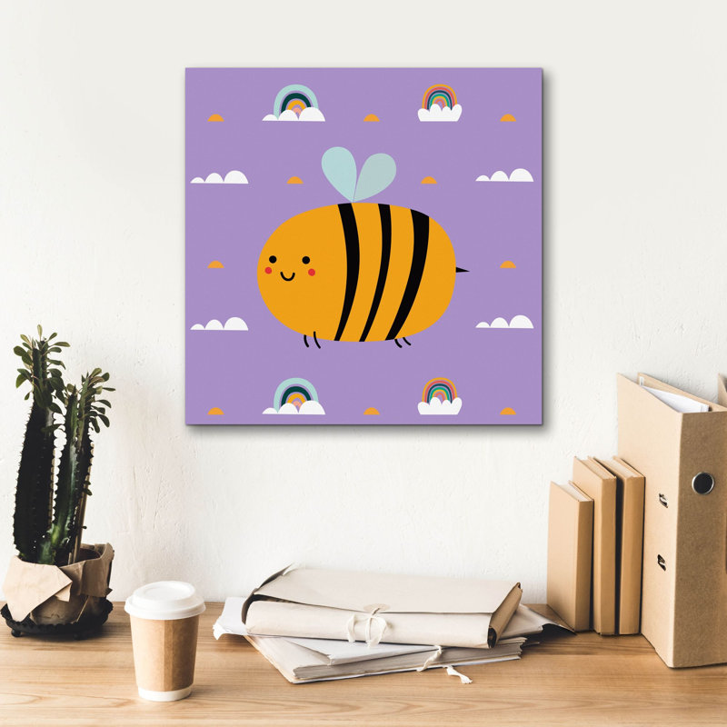 «Cute Bee» par Epic Portfolio, art mural sur toile, H 18 po x l 18 po x P 0,75 po