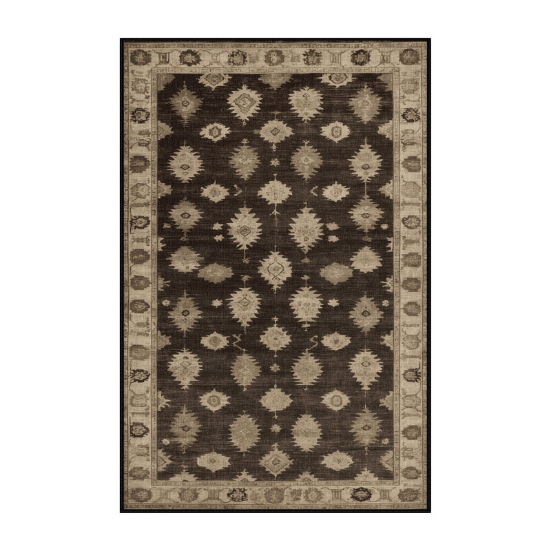 Tapis brun lavable à la machine, Rectangulaire 2 pi x 3 pi