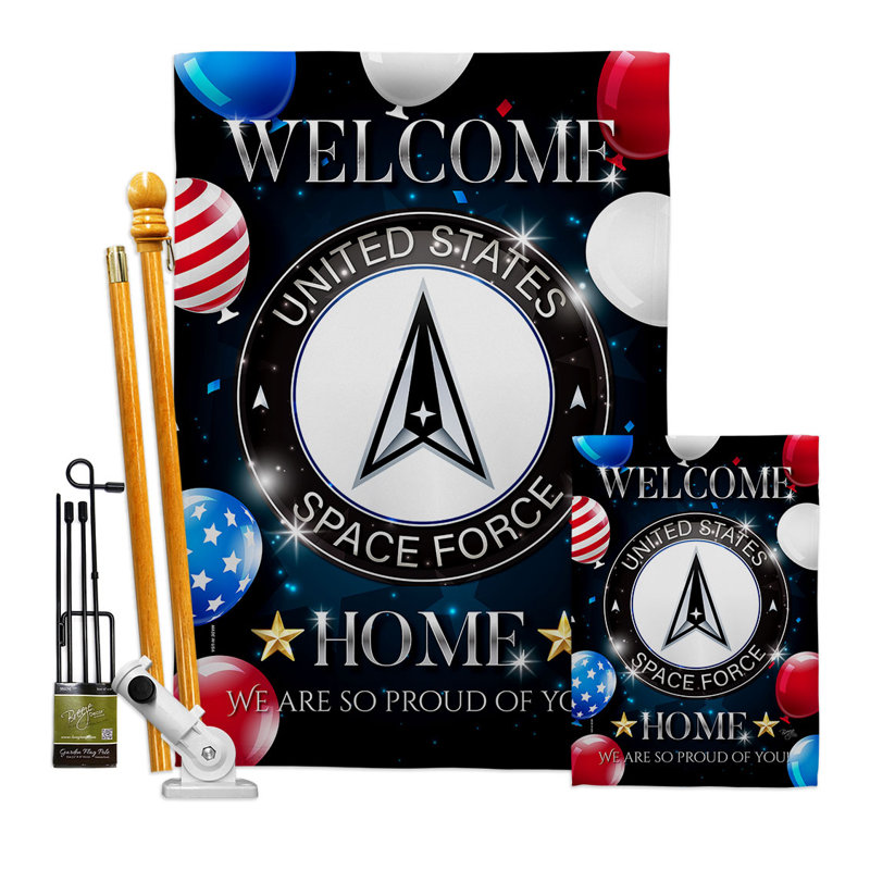 Ensemble de drapeaux en polyester 40 po x 28 po Welcome Home