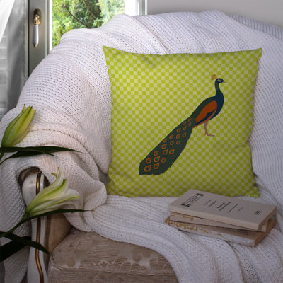 Coussin décoratif d’extérieur peacock paon check
