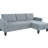 Gray Corduroy L-Shaped Sleeper With Reversible Design, Storage Chaise, And Charging For Living Room Bedroom - 84.4 In Depth, 51.09 Width, 34.97 Height, 114.32 Lb Weight 3 Arm Storage, Cup Holders-125275864