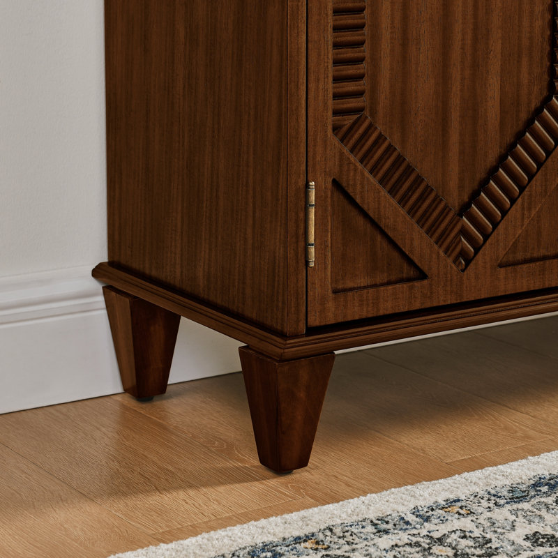 Buffet 65,5 pouces Mid Century Modern Buffet Buffet avec rangement, Walnut