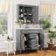 Meuble-lavabo 36 po avec lavabo supérieur, armoire à miroir bleu royal-106912645