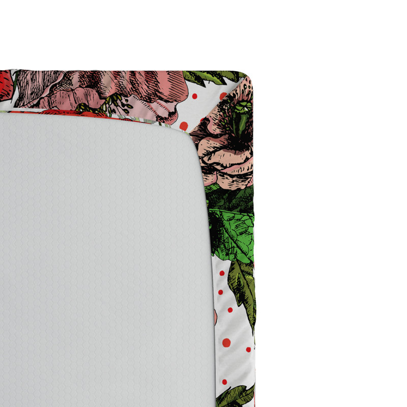 Microfiber Floral Fitted Sheet, Full/Double Fitted Sheet