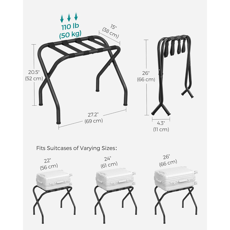 Set Of 2 Suitcase Stands