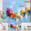 Mauve, jaune et bleu abstrait, composition de fleurs II - reproduction d'art sur toile-55633292-55633296