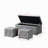 1 Piece Rectangular Storage Ottoman Short Velvet With 2 Set Ottomans (Light Gray)-819654587-819654565