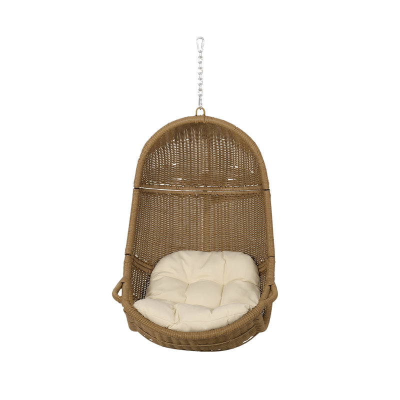 Fresno Rattan Outdoor Swing Chair, Beige