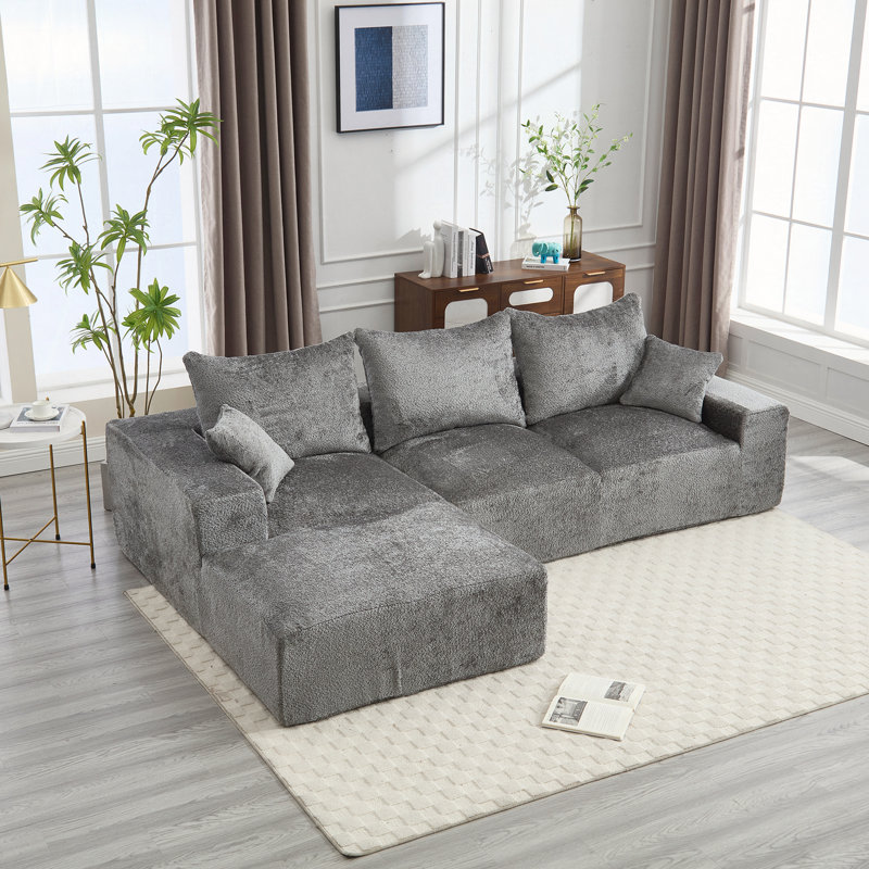 Canapé modulaire l 108,27 po Boucle, Boucle gris