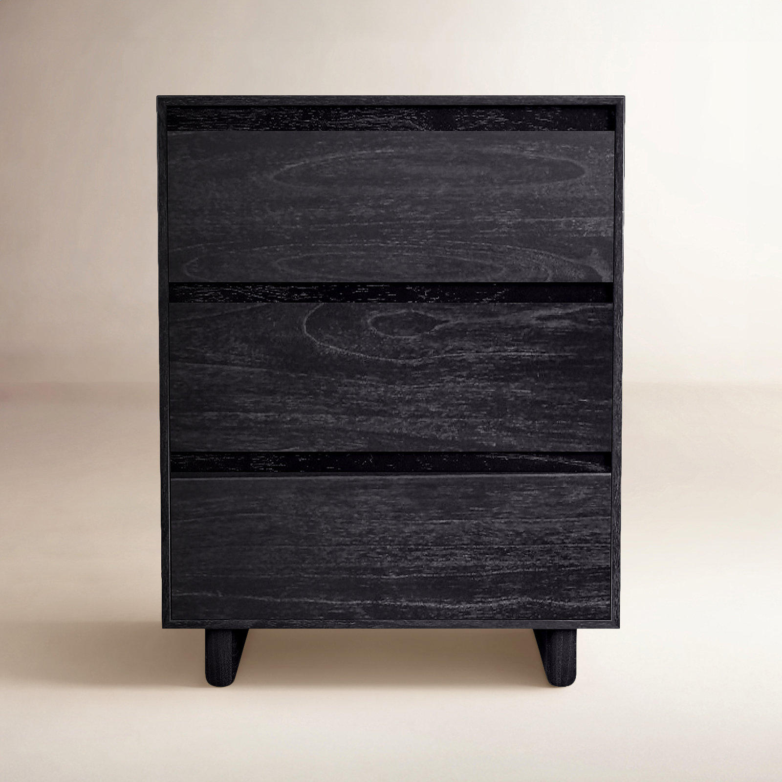 Horizon 3-Drawer Nightstand, Black