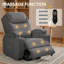 Fauteuil inclinable électrique en velours côtelé avec réglage de l'angle à distance-1950046820