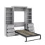 Lit escamotable double avec tablettes et tiroirs