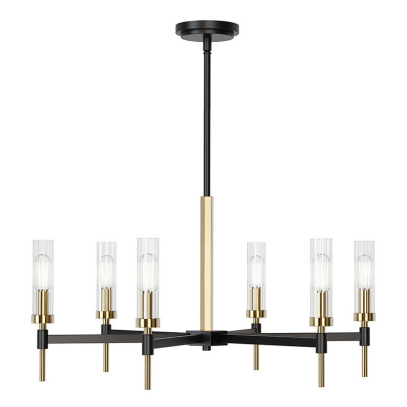Anston 6-Light 26” Wide Chandelier Light with Clear Glass