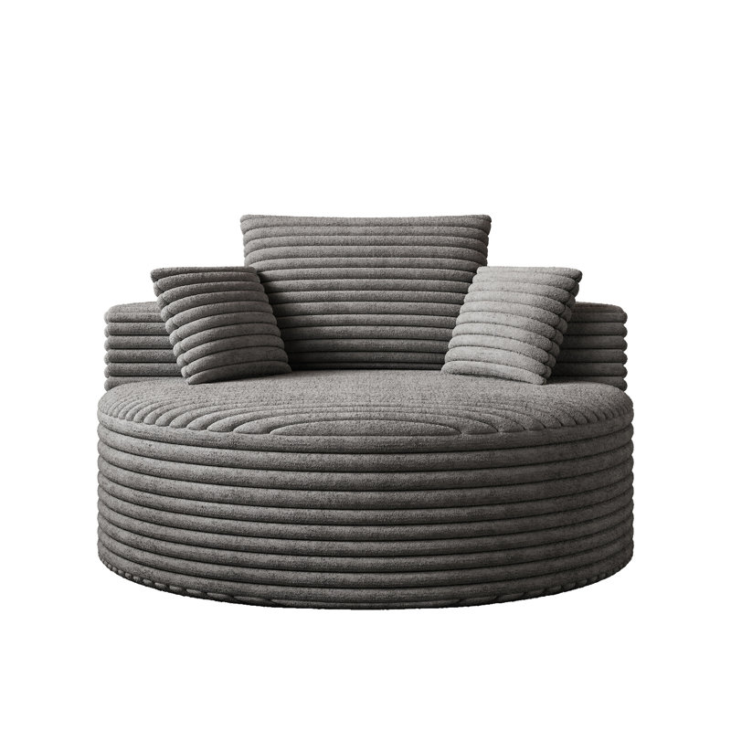 Fauteuil demi-tonneau Corduroy, Gris