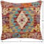 Rustic Caballer Turkish Hand-Woven Kilim Pillow - 17" X 18"-283029664-283029751