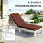 Ensemble de chaises longues d'extérieur en aluminium 4 pièces avec dossiers réglables, tables d'appoint et coussins-458742581