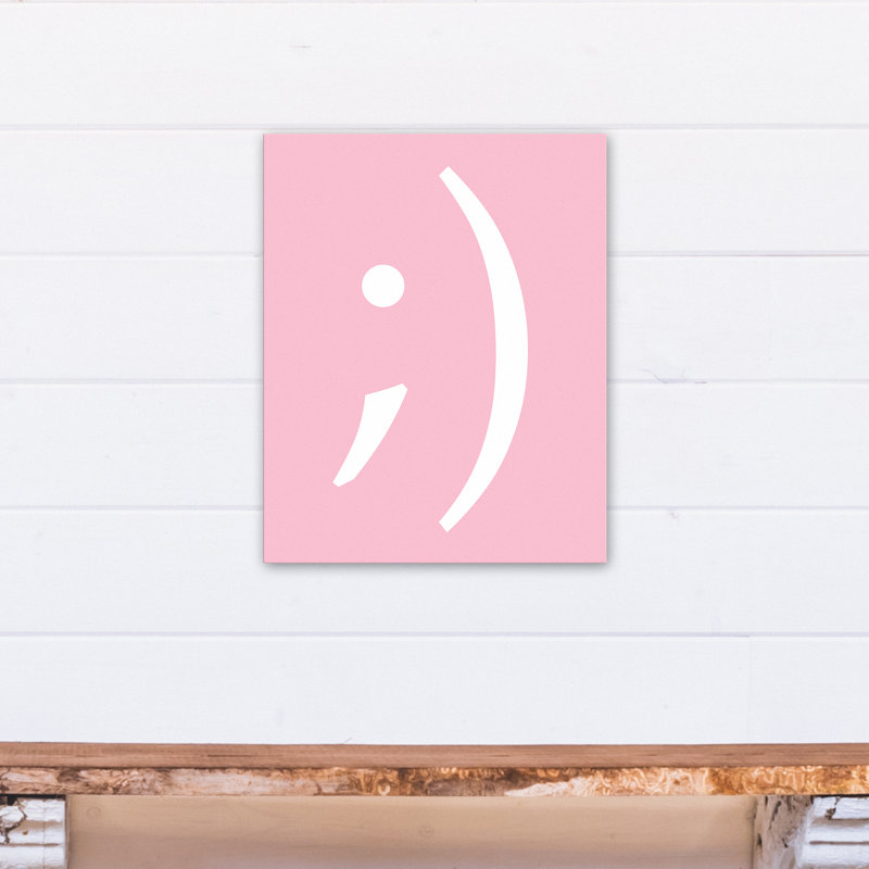 Art sur toile émoticône Butcher, H 20 po x l 16 po x P 1,25 po, Rose
