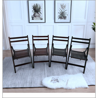 Chaise pour événement spécial pliante en bois à lattes Furniture - ensemble de 6 chaises pliantes style STYLE