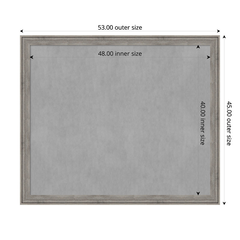 Tableau magnétique gris Regis, H 45 po x l 53 po