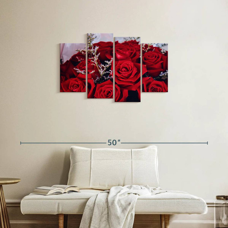 Bouquet de roses rouges Hardie, H 22 po x l 36 po