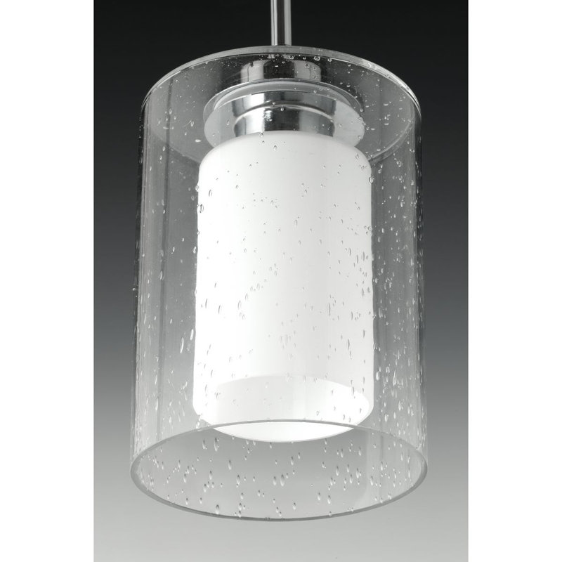 Lewter 1 - Light Single Pendant, Polished Chrome, 10" H x 5.88" W x 5.88" D