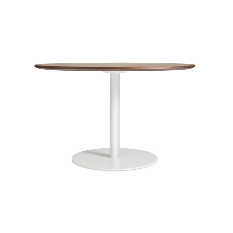 Easy Round Dining Table, 29" H x 48" W x 48" L, Walnut, Matte White