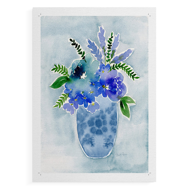 Blue Bouquet I -Canvas Print Only - NOT FRAMED, 18" H x 12" W
