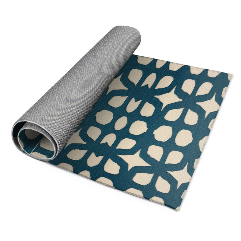 Trellis Beige Indoor and Outdoor Area Rug, Rectangle 9' x 12'