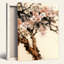 «Cherry Blossom Tree», aquarelle sur toile tendue sur toile, ensemble de 1-629221243
