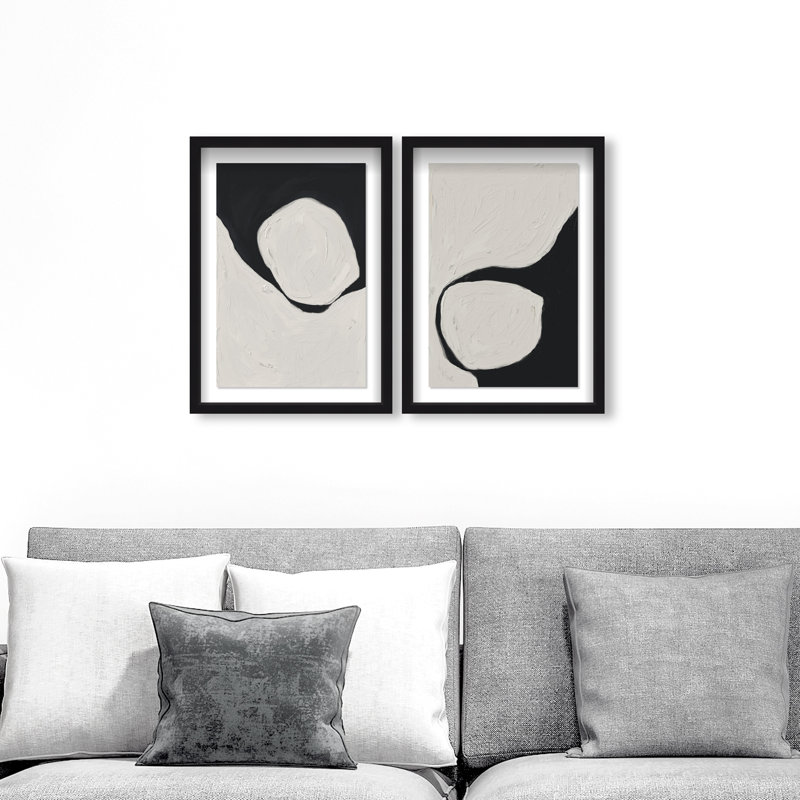 Neutral Balance Set Set by Oliver Gal, 25.5" H x 17.5" W, Black Shadowbox