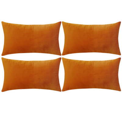Set Of 4 Throw Pillow Velvet Cushion Covers