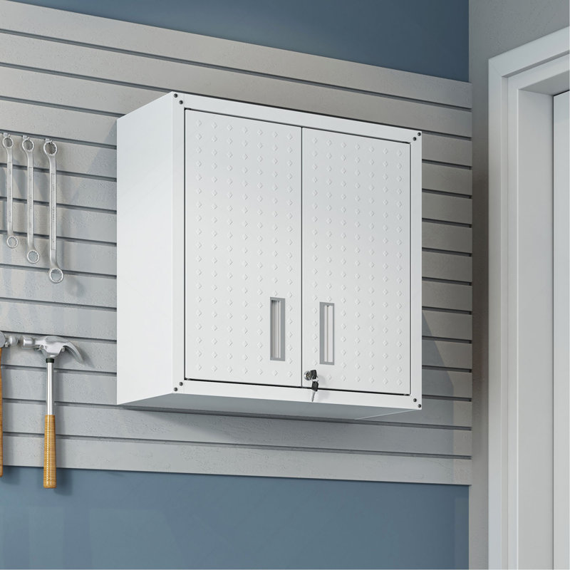 Armoire de garage flottante, Blanc