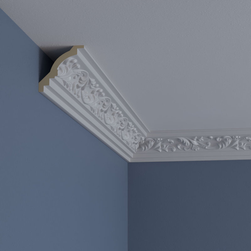 SAMPLE - Endurathane Tristan Crown Moulding, 2 3/4"H x 2 3/4"P x 4"F x 12"L, Factory Primed