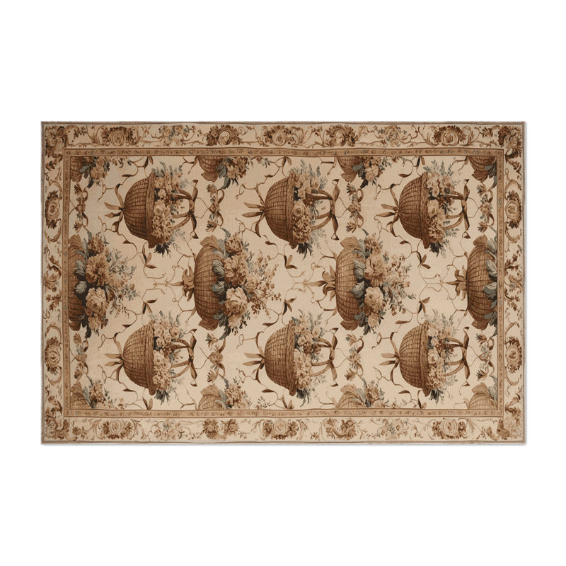 Tapis d'intérieur et d'extérieur brun français, Rectangulaire 3 pi x 5 pi