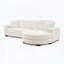 Canapé modulaire convertible en L en velours côtelé avec repose-pieds Arc-1850919495