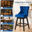 Tabourets de bar pivotants à hauteur de bar avec dossier, hautes chaises de bar rembourrées, structure en bois massif avec garniture cloutée, ensemble de 4-89112580-89112582