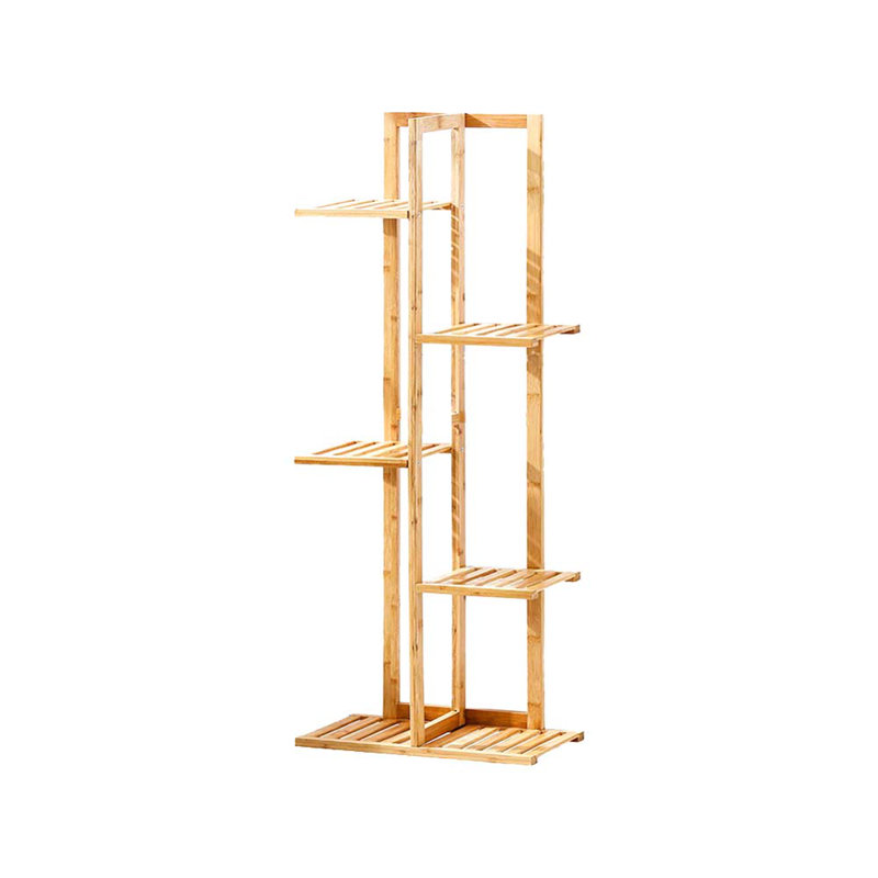 Watkin Rustic Wooden Multi-Tiered Potted Plant Stand, Oak